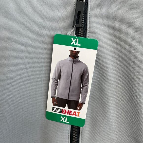 NEW 32 Degrees Heat Men's XL Lightweight Gray Windbreaker Jacket Full zip Mock - Picture 8 of 9